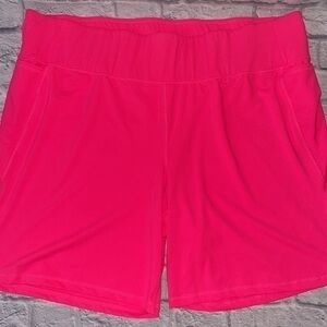 LIVI 34/36 Lane Bryant Neon Pink Athleisure Stretch Pocketed Plus Size Shorts
